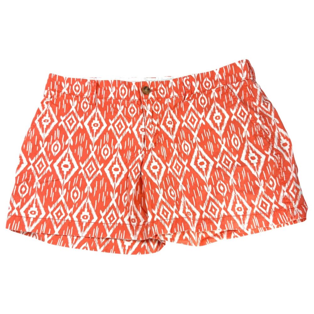 Old Navy Everyday Shorts Orange Ikat Print Womens Size 10 Boho Tribal